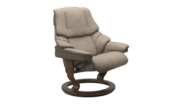 Stressless Reno with Classic BAse in Clover Funghi Fabric